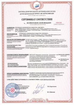 Сертификат соответствия на краски для внутренних работ ма 025